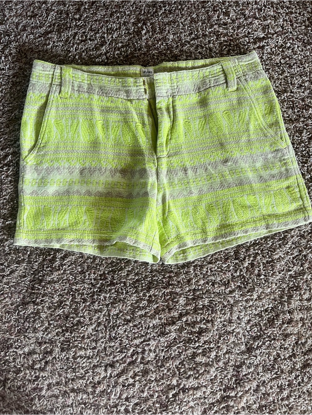 dylan Neon Yellow Textured Bermuda Shorts